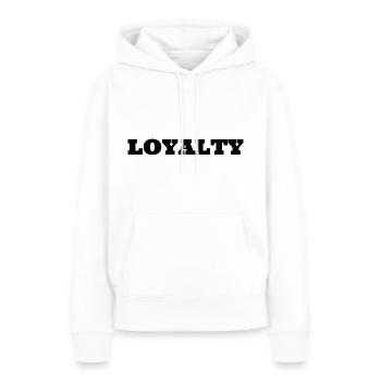 Loyauté - Sweat à capuche Premium bio Femme - blanc - Devant - Julia (174cm)