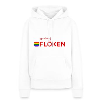 [genöken] FLÖKEN - Frauen Premium Bio Hoodie - Weiß - Vorne - Julia (174cm)
