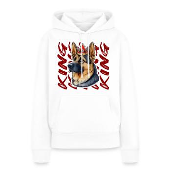 CHIEN BERGER ALLEMAND KING COMBAT RACE MIGNON - Sweat à capuche Premium bio Femme - blanc - Devant - Julia (174cm)