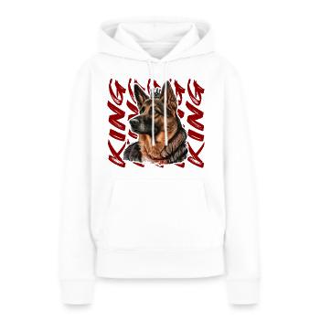CHIEN BERGER ALLEMAND KING COMBAT RACE MIGNON - Sweat à capuche Premium bio Femme - blanc - Devant - Julia (174cm)