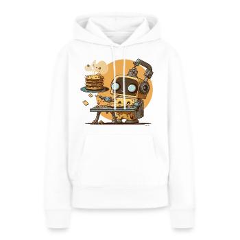 Frühstücks-Bot - Frauen Premium Bio Hoodie - Weiß - Vorne - Julia (174cm)