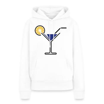 Cocktail Glass / Martini Glass + (Blue) - Women’s Premium Organic Hoodie - white - Front - Julia (174cm)