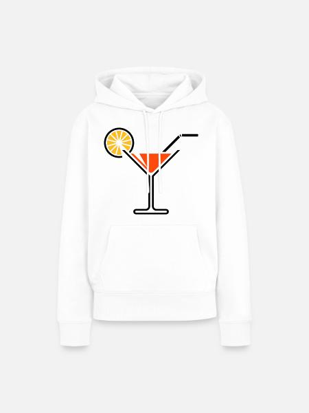 Cocktail / Cocktailglas / Martini + (Orange) - Frauen Premium Bio Hoodie - Weiß