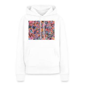 Bitcoin Bazooka - PopArt 3 - Sweat à capuche Premium bio Femme - blanc - Devant - Julia (174cm)