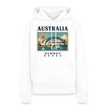 Sydney Harbour Magic en tant que marque de voyage - Sweat à capuche Premium bio Femme - blanc - Devant - Julia (174cm)