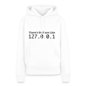 My 127.0.0.0.1 Is My Castle - Sweat à capuche Premium bio Femme - blanc - Devant - Julia (174cm)