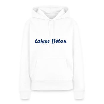 Laisse béton - Sweat à capuche Premium bio Femme - blanc - Devant - Julia (174cm)