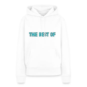 MAÎTRESSE. MAITRE. MERCI. MERCI MAÎTRESSE. MAITRE - Sweat à capuche Premium bio Femme - blanc - Devant - Julia (174cm)