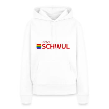 [nicht] SCHWUL - Frauen Premium Bio Hoodie - Weiß - Vorne - Julia (174cm)