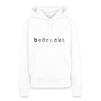 imprimé noir - Sweat à capuche Premium bio Femme - blanc - Devant - Julia (174cm)