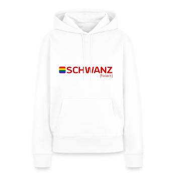 SCHWANZ [fixiert] - Frauen Premium Bio Hoodie - Weiß - Vorne - Julia (174cm)