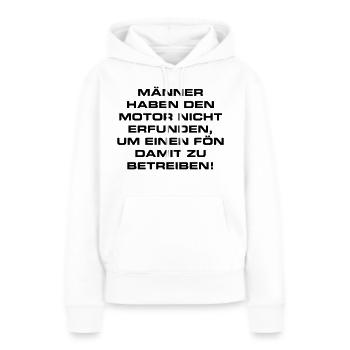 Motor Power Haar Fön Auto Ingenieur Erfinder Genie - Frauen Premium Bio Hoodie - Weiß - Vorne - Julia (174cm)