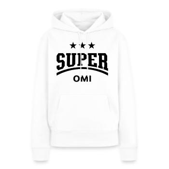 Super Omi - Sweat à capuche Premium bio Femme - blanc - Devant - Julia (174cm)