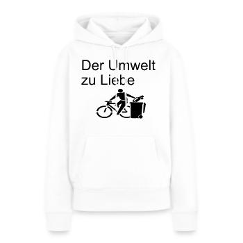 Der Umwelt zu Liebe-fahrrad-bike-umwelt-geschenk - Frauen Premium Bio Hoodie - Weiß - Vorne - Julia (174cm)