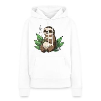 Faultier High Life - Frauen Premium Bio Hoodie - Weiß - Vorne - Julia (174cm)