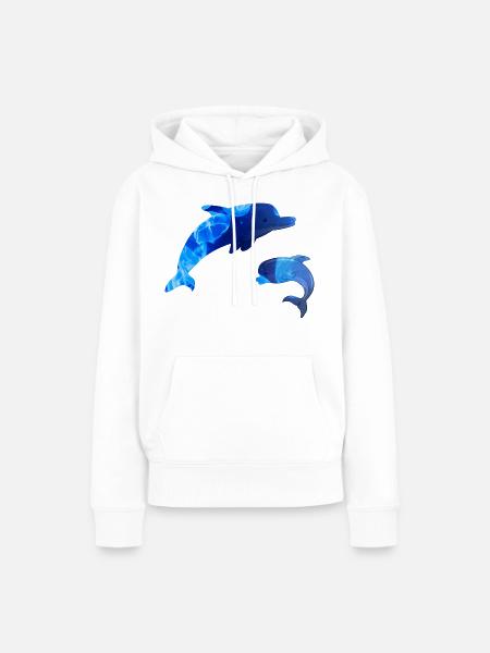 Delfin - Frauen Premium Bio Hoodie - Weiß