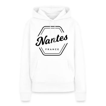 Nantes - Frankreich - Frauen Premium Bio Hoodie - Weiß - Vorne - Julia (174cm)