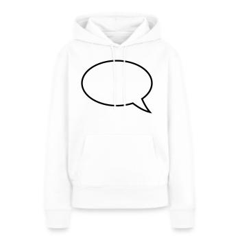 Conception de bulles de dialogue - Sweat à capuche Premium bio Femme - blanc - Devant - Julia (174cm)