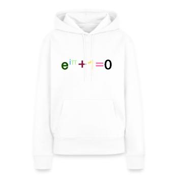Mathématiques - Identité d’Euler - Sweat à capuche Premium bio Femme - blanc - Devant - Julia (174cm)