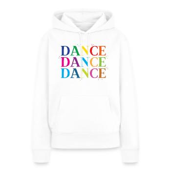 danse danse danse danse en arc-en-ciel - Sweat à capuche Premium bio Femme - blanc - Devant - Julia (174cm)