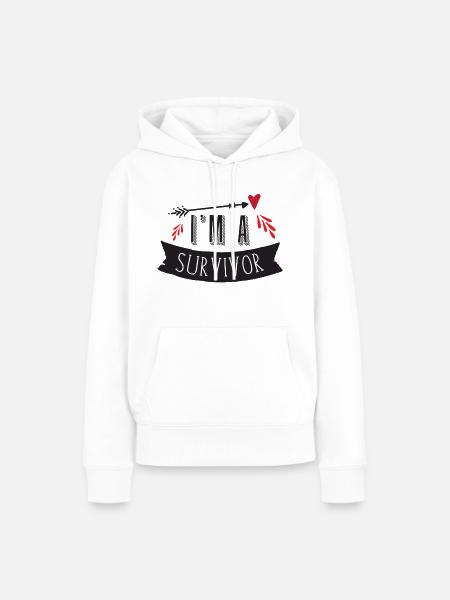 Ich bin ein Überlebender - Frauen Premium Bio Hoodie - Weiß