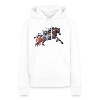 Pferdeliebhaber Shirt / Design Aquarell Stil - Frauen Premium Bio Hoodie - Weiß - Vorne - Julia (174cm)