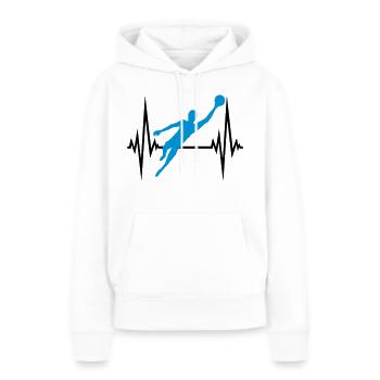 frequenz puls herzschlag torwart torhueter halten - Frauen Premium Bio Hoodie - Weiß - Vorne - Julia (174cm)