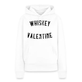 Le whisky sera mon Valentin - Sweat à capuche Premium bio Femme - blanc - Devant - Julia (174cm)