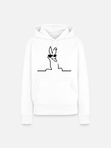 cool bunny - Frauen Premium Bio Hoodie - Weiß