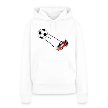Football soccer football boot - Sweat à capuche Premium bio Femme - blanc - Devant - Julia (174cm)