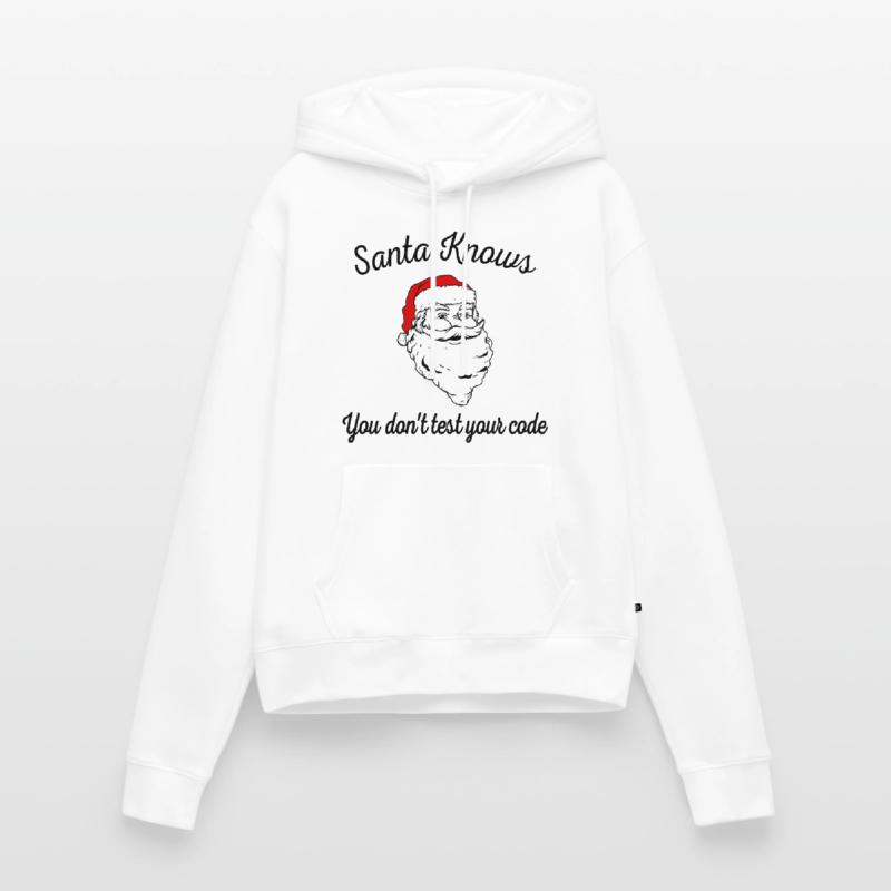 Santa Knows You Don't Test Your Code Funny Develop Women’s Premium Organic Hoodie