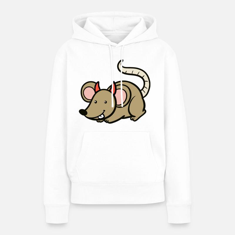 Mouse / Devil's Mouse - Women’s Premium Organic Hoodie - white