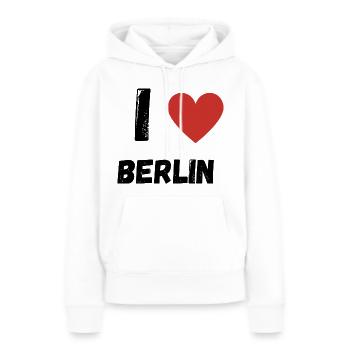 I Love Berlin - Frauen Premium Bio Hoodie - Weiß - Vorne - Julia (174cm)