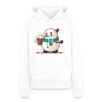 Souhaits d’hiver chaleureux - Sweat à capuche Premium bio Femme - blanc - Devant - Julia (174cm)