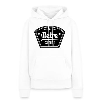 Qualité rétro - Sweat à capuche Premium bio Femme - blanc - Devant - Julia (174cm)
