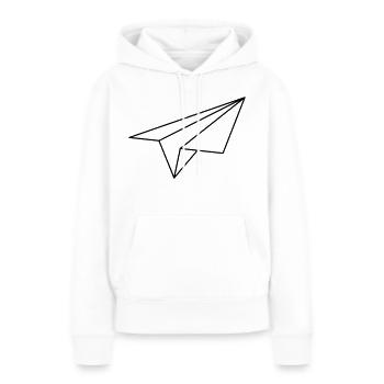 Avion en papier - Sweat à capuche Premium bio Femme - blanc - Devant - Julia (174cm)