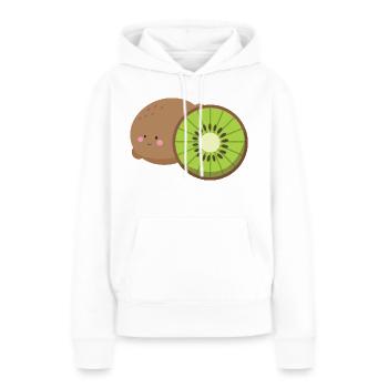 kiwi - Sweat à capuche Premium bio Femme - blanc - Devant - Julia (174cm)