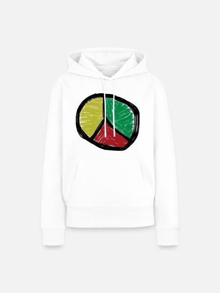 Peace sign - Frauen Premium Bio Hoodie - Weiß