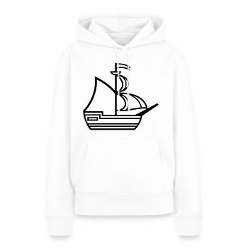 Bateau pirate - Sweat à capuche Premium bio Femme - blanc - Devant - Julia (174cm)