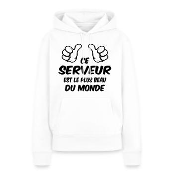 BESTER SERVER - Frauen Premium Bio Hoodie - Weiß - Vorne - Julia (174cm)