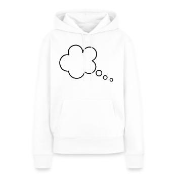 Denkblase Sprechblase Denken Motiv Clipart Vorlage - Frauen Premium Bio Hoodie - Weiß - Vorne - Julia (174cm)