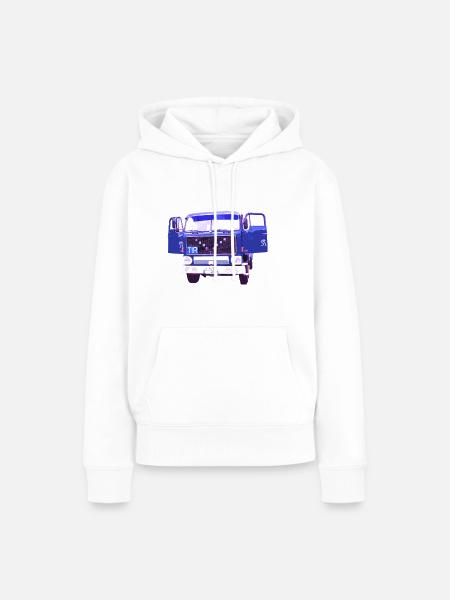 Retro-LKW - Frauen Premium Bio Hoodie - Weiß