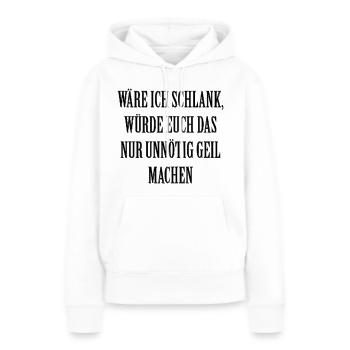 Schlank - Frauen Premium Bio Hoodie - Weiß - Vorne - Julia (174cm)