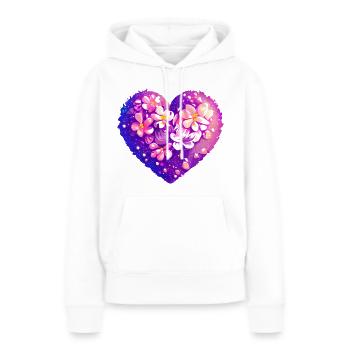 Fiançailles Saint-Valentin Mariage Amour Fête des mères - Sweat à capuche Premium bio Femme - blanc - Devant - Julia (174cm)