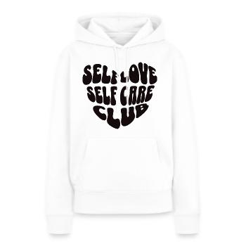 Selbstliebe Herz - Frauen Premium Bio Hoodie - Weiß - Vorne - Julia (174cm)