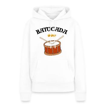Batucada, Perkussion, Trommel - Frauen Premium Bio Hoodie - Weiß - Vorne - Julia (174cm)