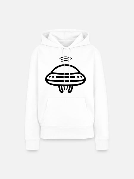 fliegende Untertasse - Frauen Premium Bio Hoodie - Weiß