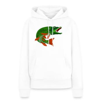 Brochet, brochet - Sweat à capuche Premium bio Femme - blanc - Devant - Julia (174cm)