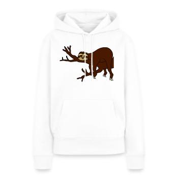 ast baum faultier entspannen muede chillen haengen - Frauen Premium Bio Hoodie - Weiß - Vorne - Julia (174cm)