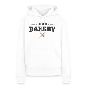 Vintage Bakers Shop Baeckerei Geschenkidee - Frauen Premium Bio Hoodie - Weiß - Vorne - Julia (174cm)